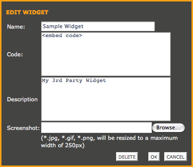 3rd Party Widgets